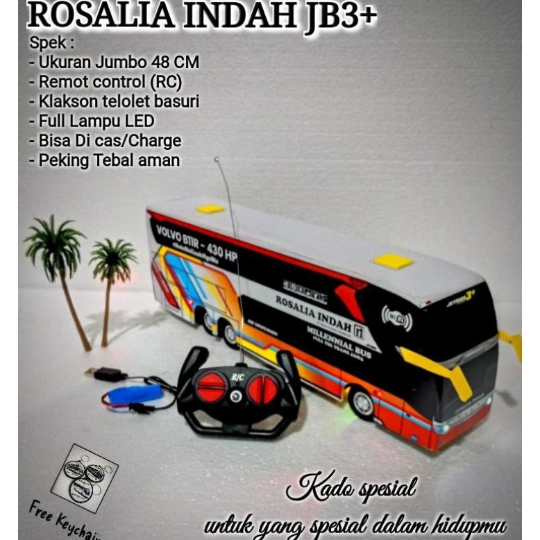 Terlaris Miniatur Bus Ukuran Jumbo Rosalia Volvo Rc Telolet Klakson Basuri Full Led Murah