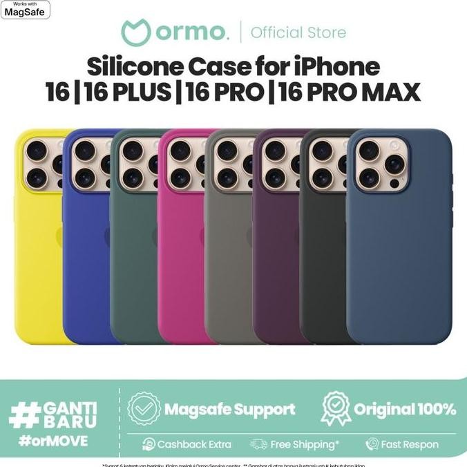 Murah Ormo Silicone Case Magsafe Iphone 16 Pro Max Plus