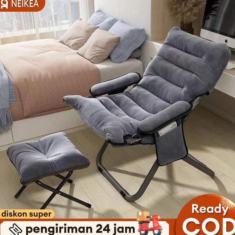 Kursi Malas Tempat Tidur Lipat Kursi Lipat Dengan Pijakan Kaki Kursi Santai Malas Portable Kursi San