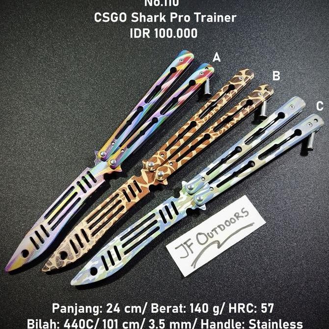 TERBARU - Balisong Butterfly Knife CSGO Shark Pro Trainer