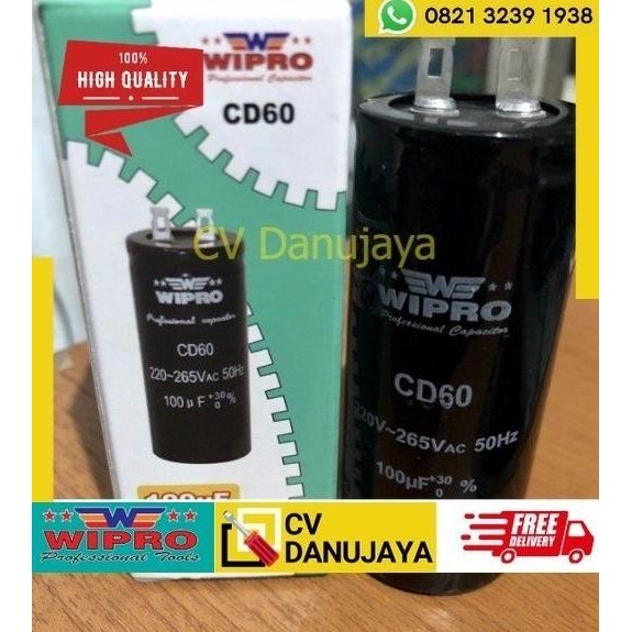 Promo Capasitor 100 uf WIPRO Kapasitor Dinamo Starting Capacitor 100uf mikro COD