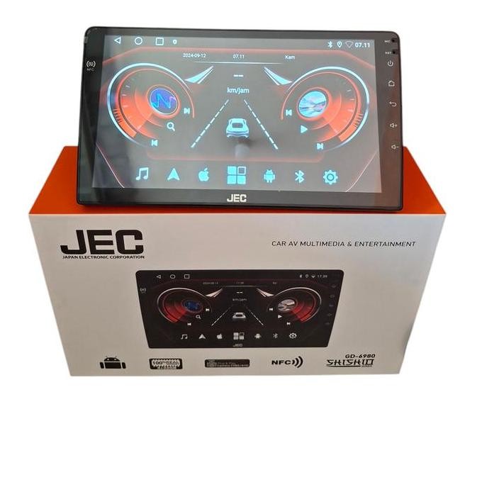 Head unit android 9 inch jec shishio gd-6980 ram 4+32 support nfc android auto carplay