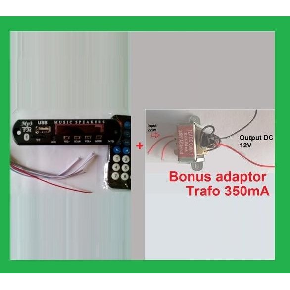 Super Bluetooth MP3 USB FM player Module bonus adaptor 220V