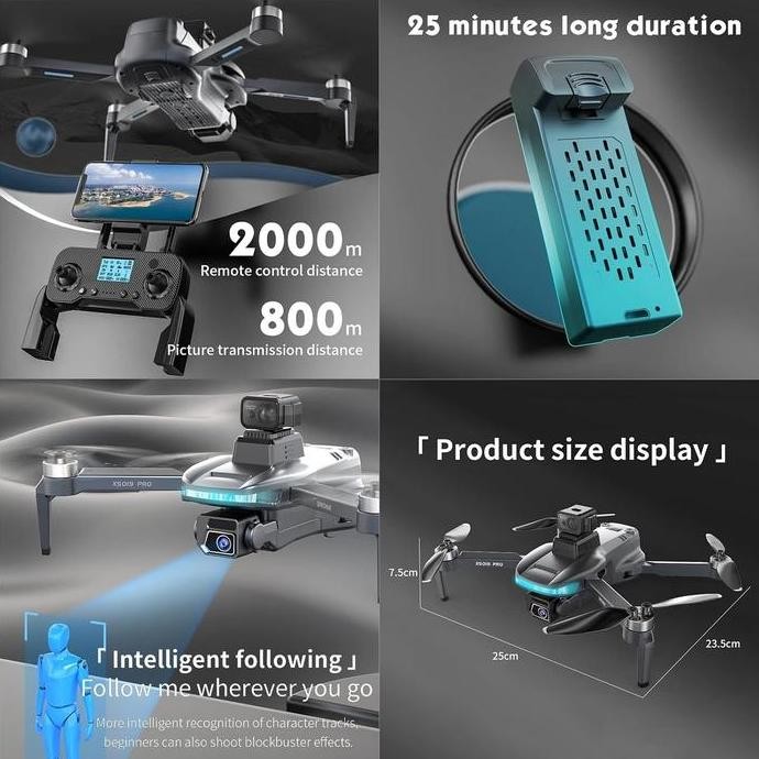 XS 019 DRONE 4K HD 2KM 25 Min Flight Time
