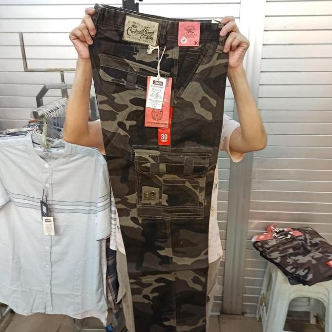 Ukuran 30 Celana Cargo Panjang Katun khusus Loreng Cardinal Original