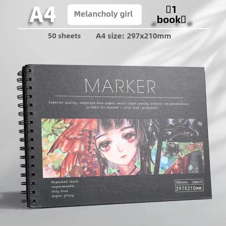 

Thickened A4 8K Mark Pen Drawing Book Hand Drawing Cartoon Graffiti Book For Students Office Culture Educational Supplies