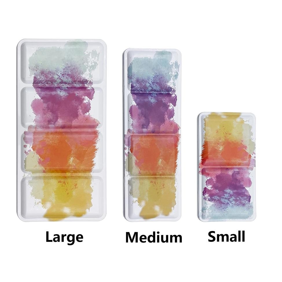 

Empty Metal Watercolor Tin Palette Boxes Small/Medium/Large With 14/26/52Pcs Detachable Half-Pans Design For Diy And Travel Use