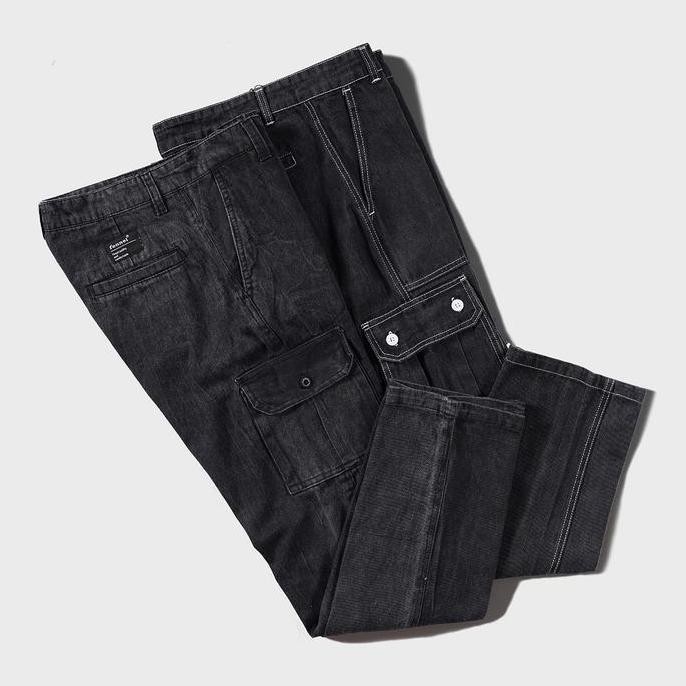 [N00478] Celana Panjang Cargo Motif RANTAI FENNEL Tebal Twill Chino Casual Pria Kantong Distro