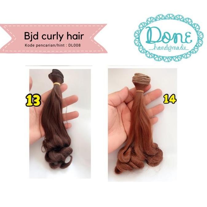 done handymade doll hair bjd wig rambut boneka spiral DL008