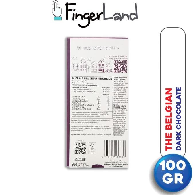 

Murah The Belgian No Sugar Added Dark Chocolate 100 Gram Cokelat Hitam