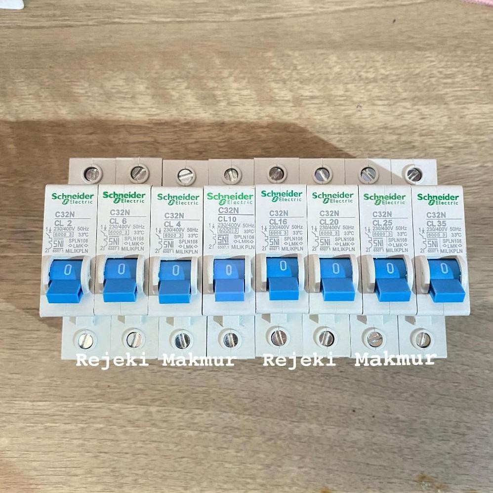 MCB Schneider ASLI 1000% 2a 4a 6a 10a 16a 20a 25a 35a Biru SPLN PLN Original 1P 1 Phase Breker