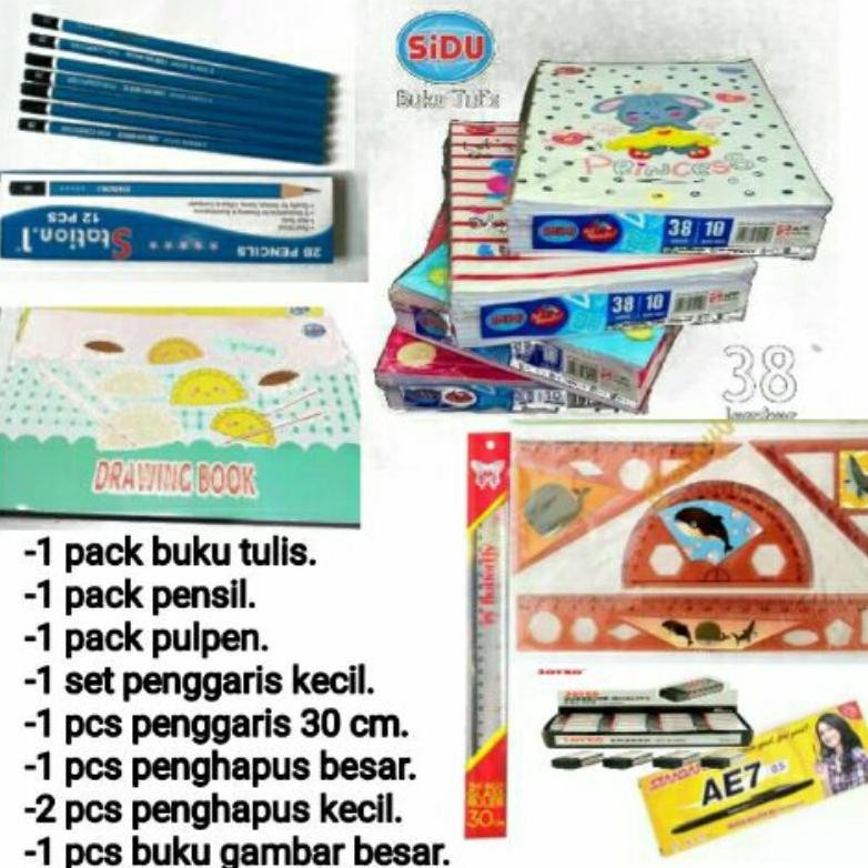 

8 IN 1 PAKET PERLENGKAPAN BUKU SEKOLAH / ALAT TULIS SEKOLAH MURAH