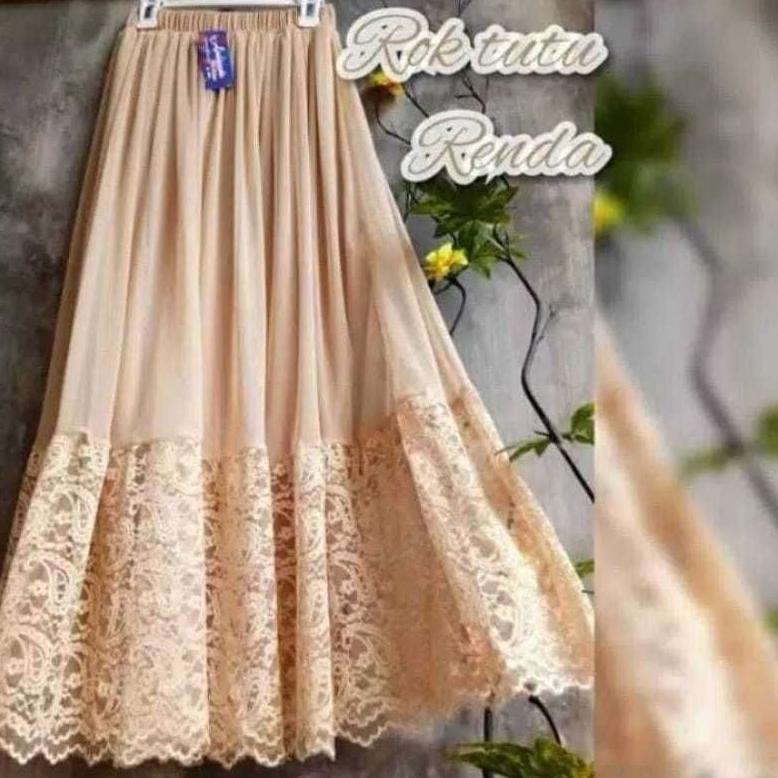 YZ Rok Tutu Renda Hitam Jahitan Rapi