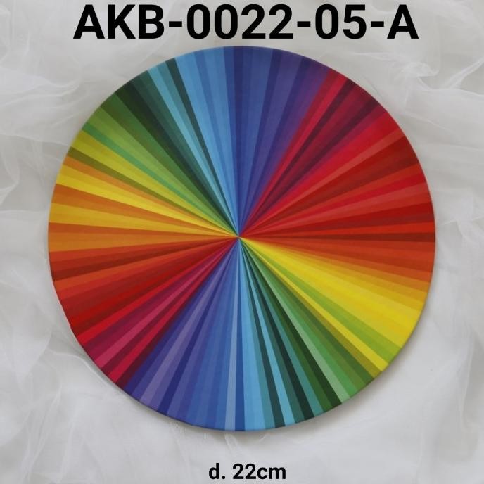Ready oke] GR-AKB-0022-05 Cake board tatakan alas kue bulat 22cm rainbow pelangi