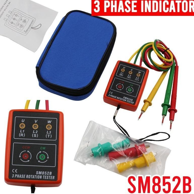 Digital Three 3 Phase Indicator SM852B Sequence Rotation Tester