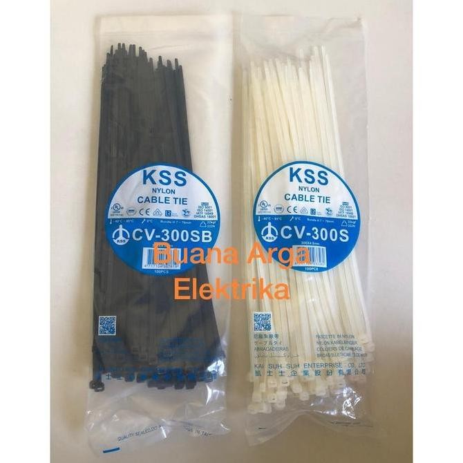 

Kabel Ties CV-300 x 4.8 KSS Warna Putih/Hitam @100pcs