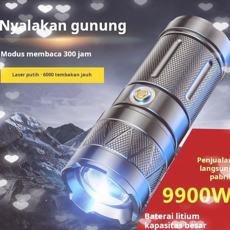 Senter LED 10000 lumen  super terang/senter LED pengisian daya polisi/senter S68
