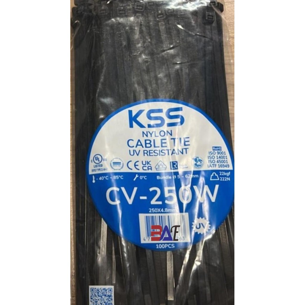

KABEL TIES KSS UV RESISTANCE CV 250 x 4.8mm