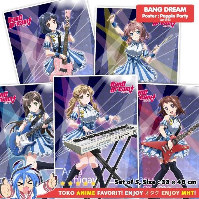 Diskon Poster Anime Idol Bang Dream Poppin Party Set Of 5