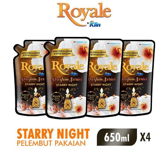 RADEN Royale Parfum Series Pelembut dan Pewangi Pakaian White Starry Night 650 ml x4