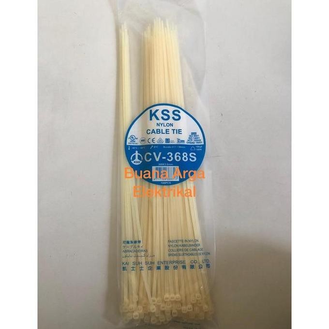 

Kabel Ties CV-368S CV 368S x 3,6 KSS Warna Putih/Hitam @100pcs CV368