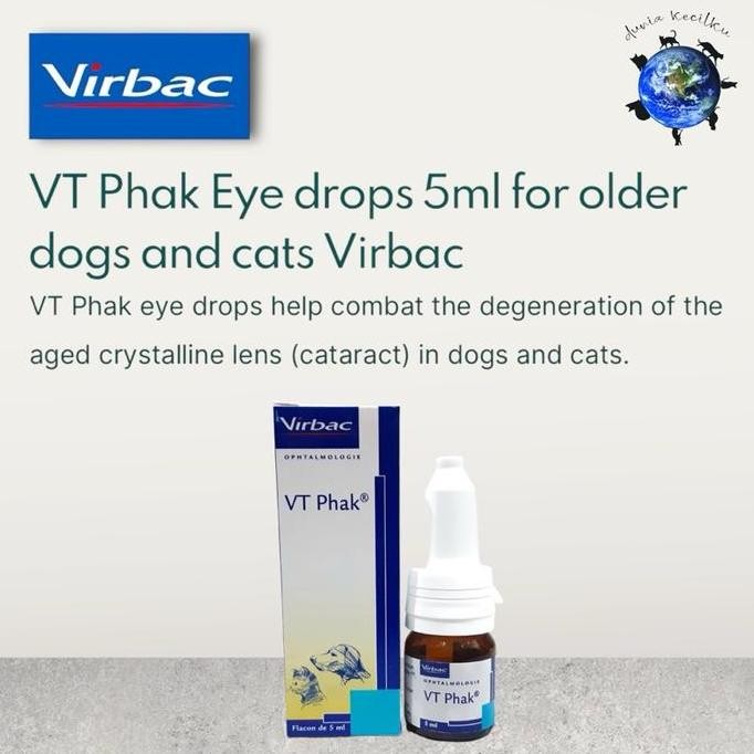 Virbac VT Phak Eye Drop 5ml Tetes Mata Kaak Anjing Kucing