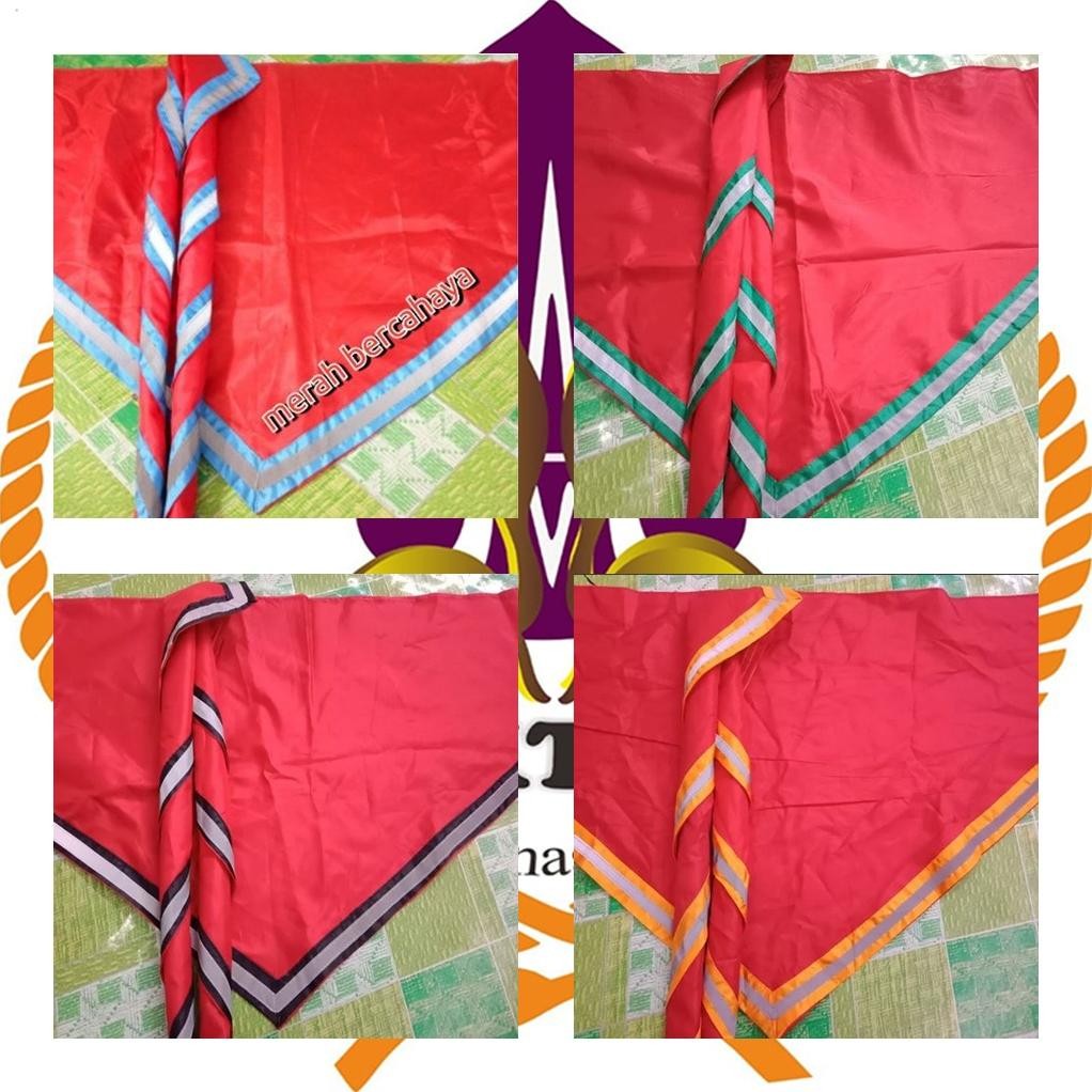 Diskon Scarf 2 Warna Scraf Slayer Sleyer Pramuka Outbond Merah Pita Bercahaya Diskon
