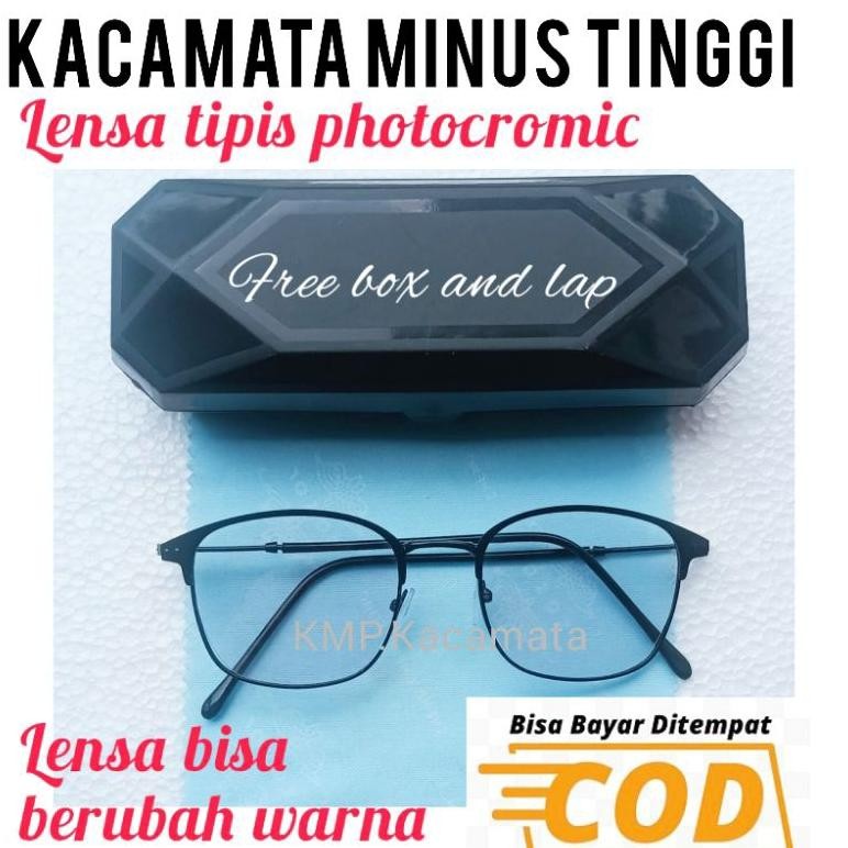 KACAMATA MINUS TINGGI LENSA TIPIS PHOTOCHROMIC