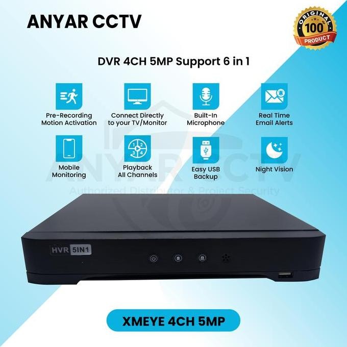 DVR XMEYE 4CH - DVR XMEYE 5MP 4 CHANNEL New Version XMEYE 6in1