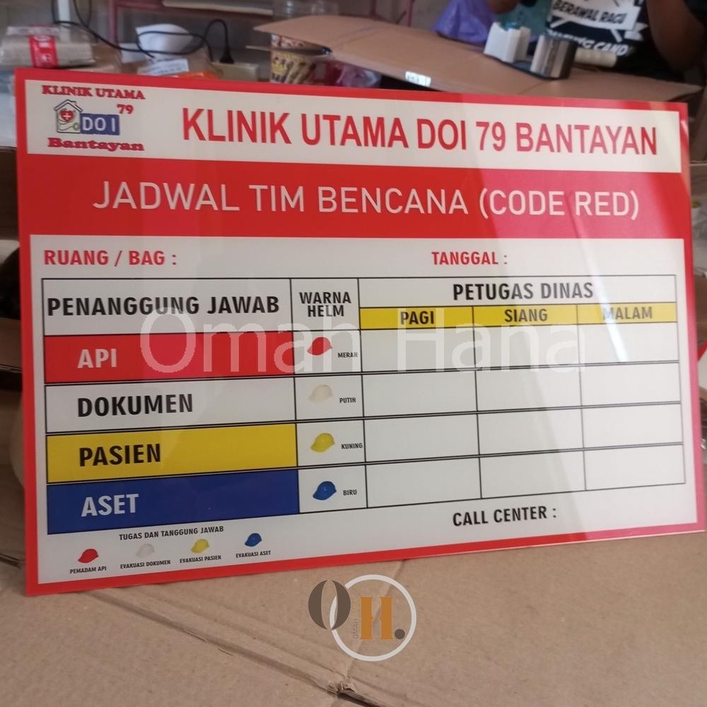 

SPIROS AKRILIK CODE RED JADWAL TIM BENCANA CUSTOM - PAPAN SIAGA BENCANA CUSTOM - PAPAN RED CODE CUSTOM