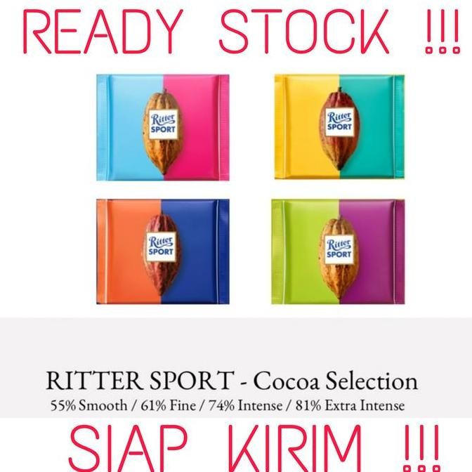 

HIW Ritter Sport Dark chocolate Cocoa Selection - Cokelat Hitam 100 gr