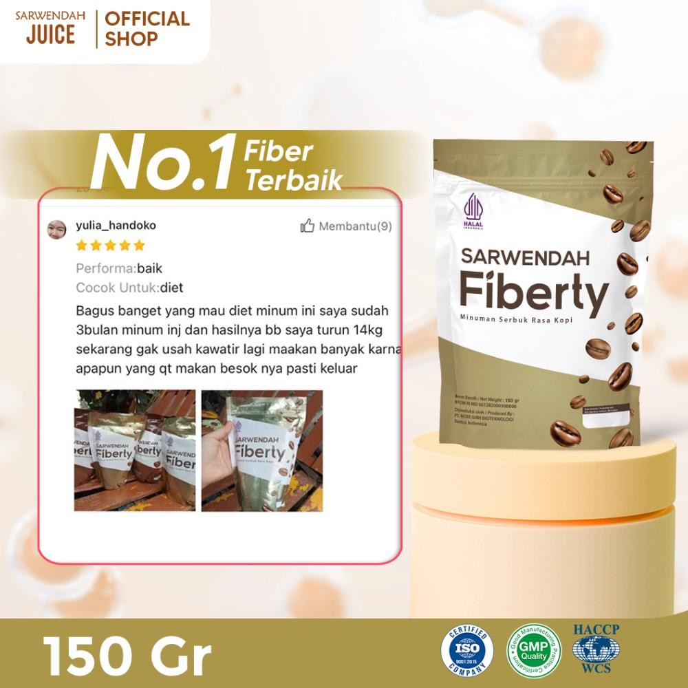 

Ready Sarwendah Juice (Fiberty Kopi 150Gr) Sarwendah Fiberty Rasa Kopi 1 Pouch 150Gr
