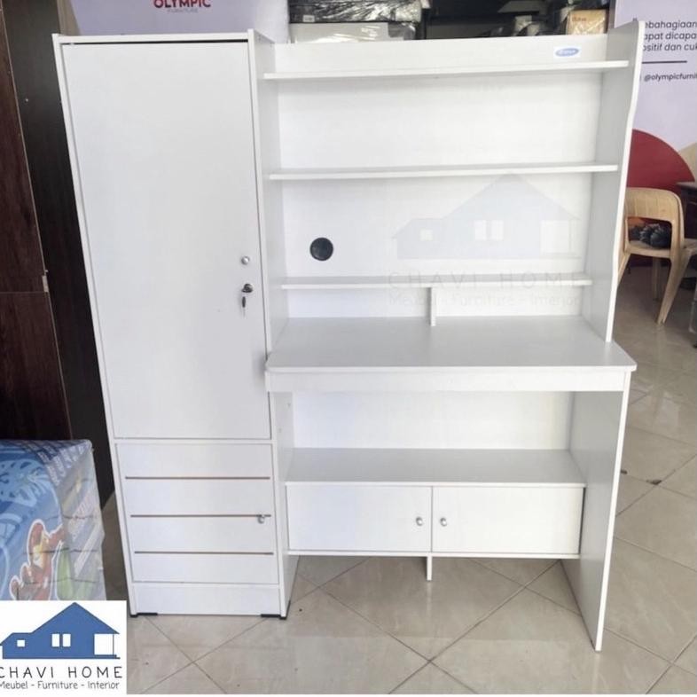 PANAGO KHUSUS KARGO LUAR SURABAYA MEJA BELAJAR DENGAN LEMARI RAK BUKU ANAK MEJA TULIS ANAK