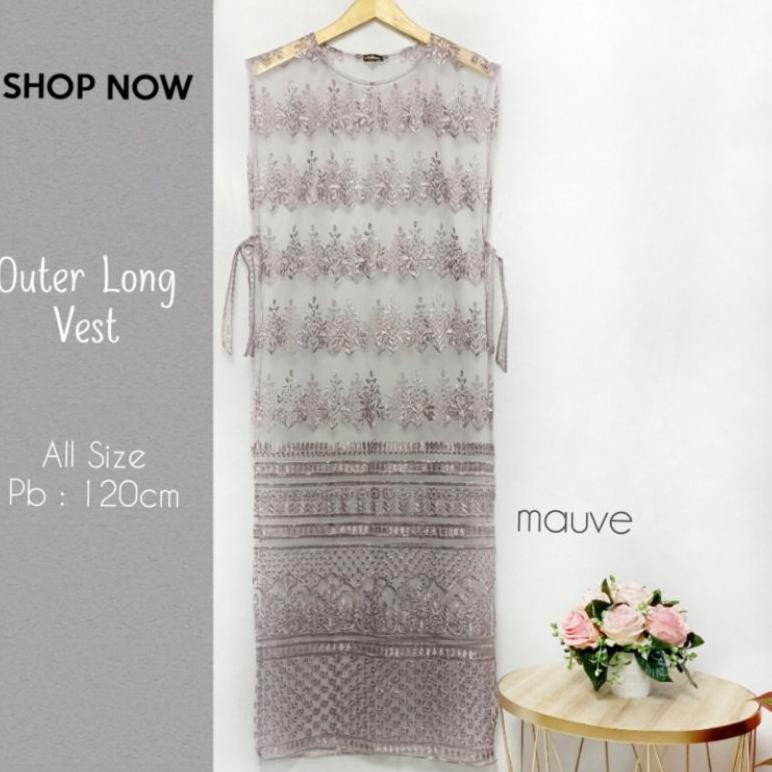 Outer Rompi Tile / Brokat Premium Outer Long Vest Etnik