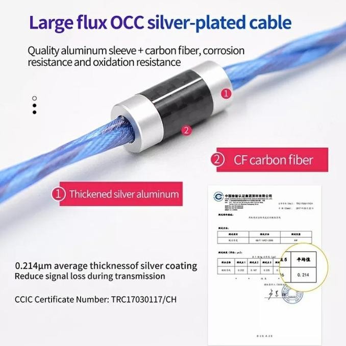Kz Tough Kabel Upgrade Cable 498 Core Occ Ofc Copper Silver Plated New Stok