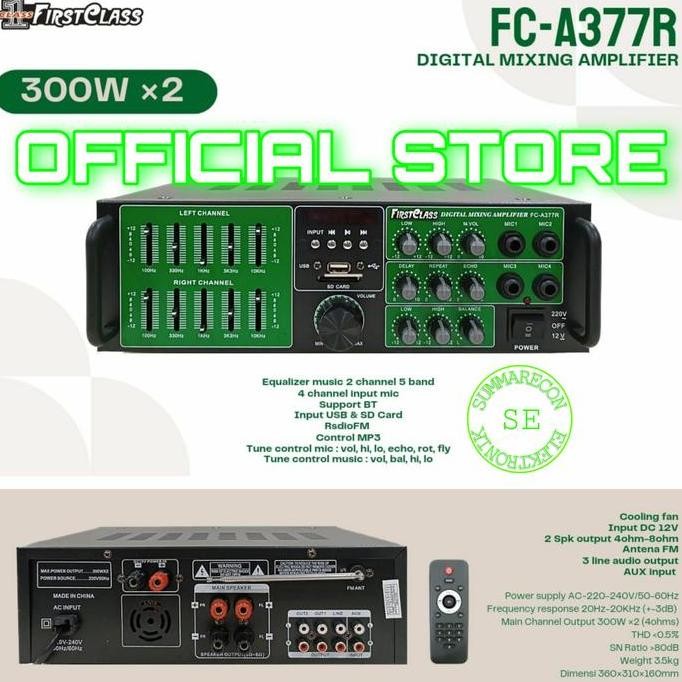Amplifier Bluetooth Karaoke Firstclass Fc A377R Amplifier Karaoke New Stok