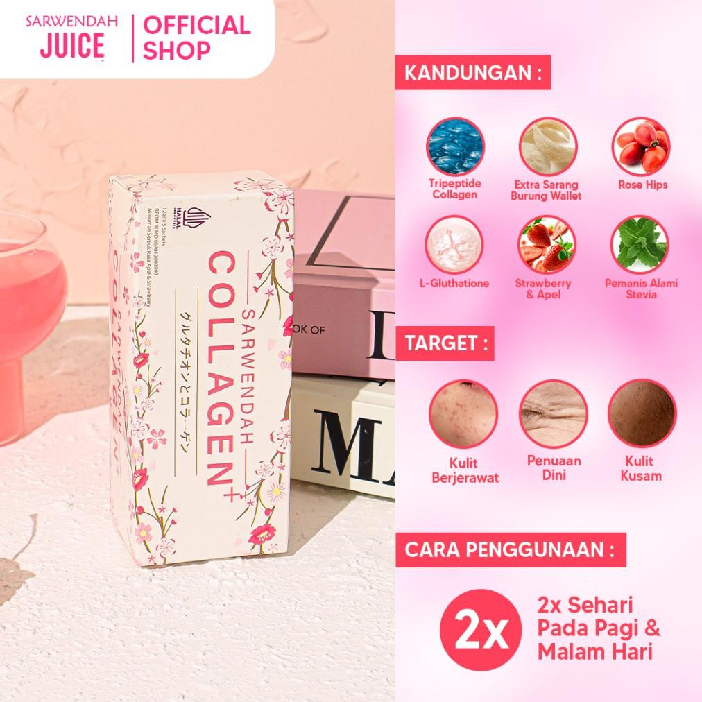 Ready Sarwendah Juice (Isi 2) Sarwendah Collagen 5 Sachet & Boostoglow 50Gr - 2 Pcs