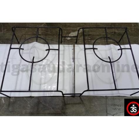 HJK Tatakan behel/tatakan oven tangkring / tatakan DUA (2) tungku(BESI TEBAL) KOMPOR GAS