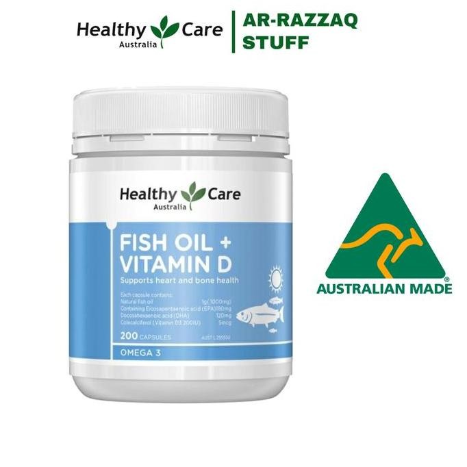 

Terlaris Healthy Care Fish Oil Vitamin D 200 Kapsul Minyak Ikan Omega 3