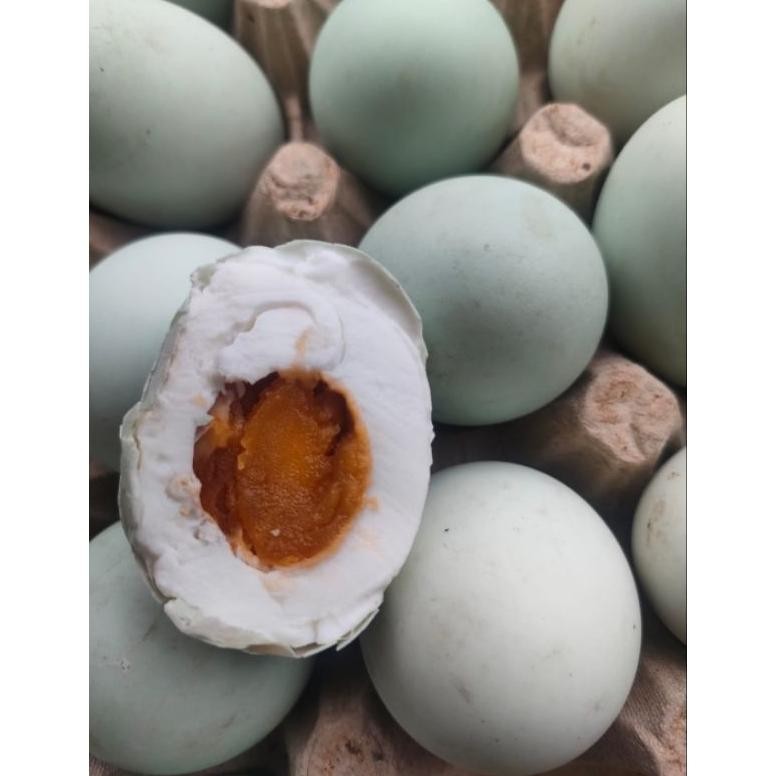 

TELUR ASIN OMEGA 10BUTIR-TELUR BEBEK MASIR ISI 6BUTIR uk sedang(tidak bau amis ) fresh nUg