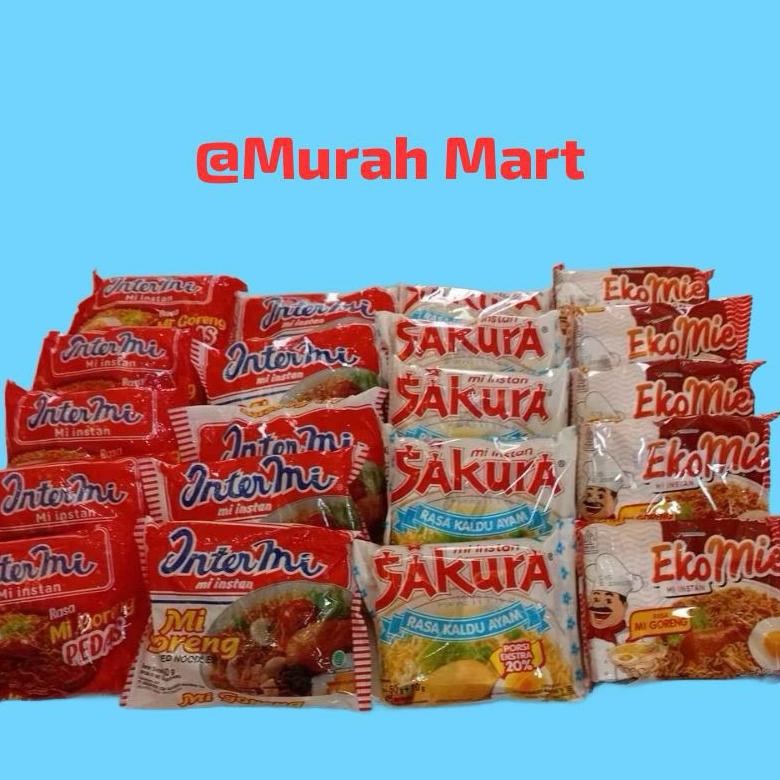 

(ISI 20 PCS) MIX INTERMIE PEDAS / INTERMIE GORENG / EKO MIE GORENG / SAKURA KALDU AYAM nUg