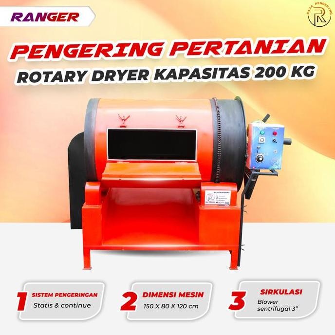 

Terlaris Rotari Dryer 200 Kg Kacang, Wijen, Kopi, Jagung, Tepung, Kapulaga