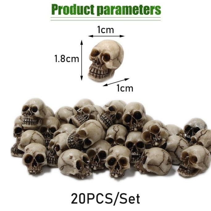 

Terlaris Tengkorak Mini Skull Head Hiasan Aquarium Aquascape Taman Halloween Isi 20 Pcs