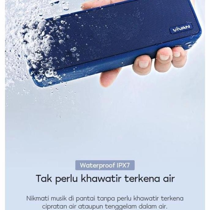 Speaker Bluetooth Vs20 Vivan Portable Ultra Bass Blue New Stok