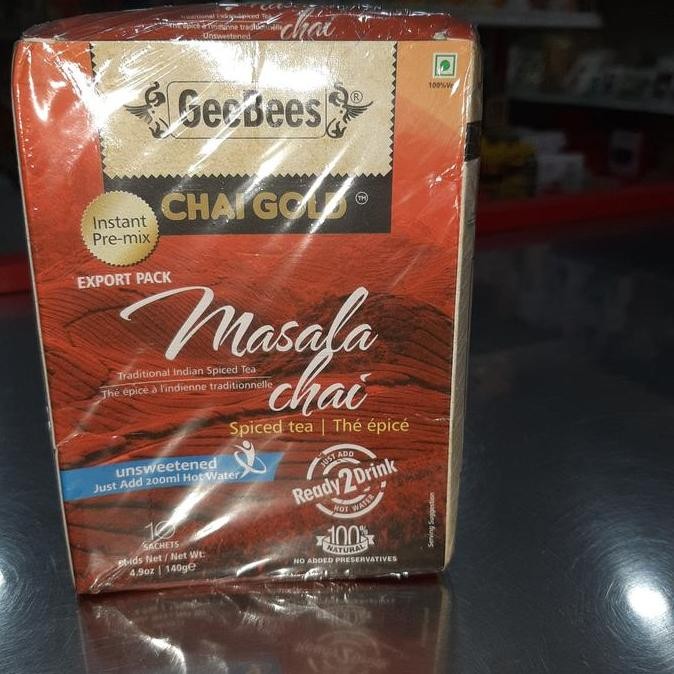 

Open DS] geebees chai gold masala unsweetened 140 gm