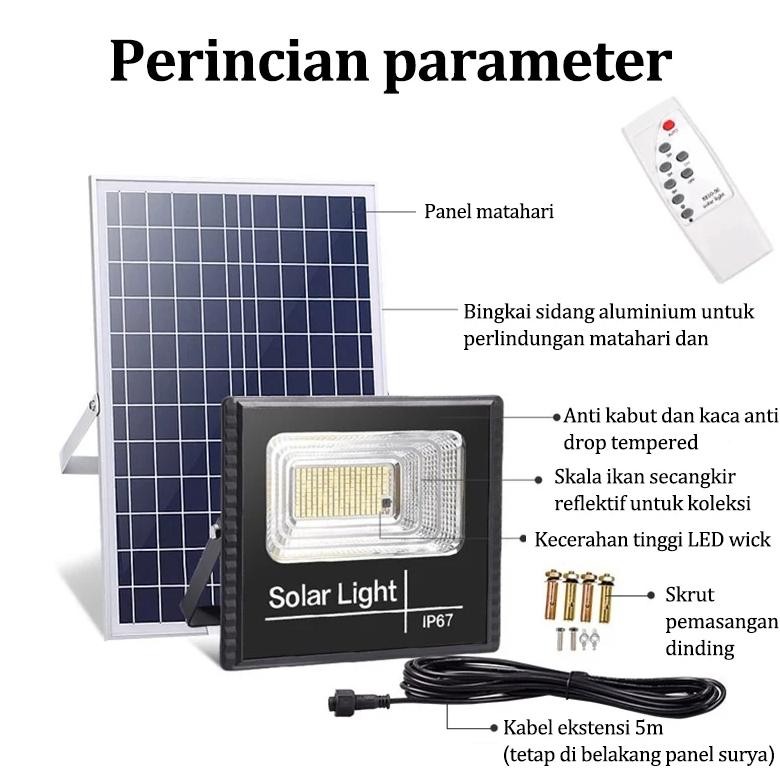 HJK PHILIPS Beli 1 Gratis 1 Lampu Tenaga Surya 2500W Lampu Tenaga Surya lP67 Lampu Sorot Sel Surya T