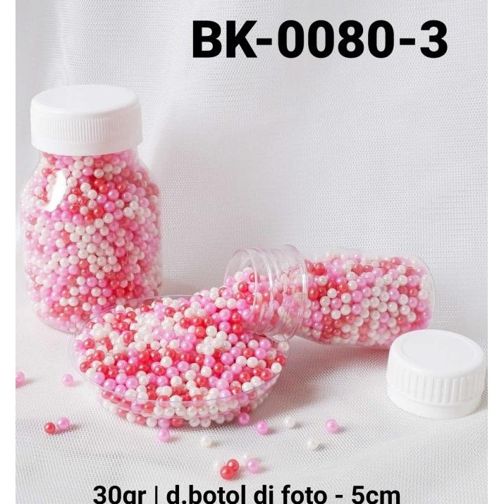 

Ready oke] BK-0080-3 Sprinkles sprinkle sprinkel 30 gram mutiara mix pink merah