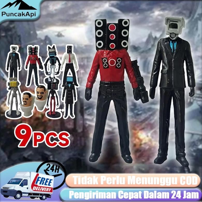 ''Terlaris" Siren Head Figure Pajangan Mainan Skibidi Toilet 9Pcs Speakerman Tv Man Monitor Man Mode