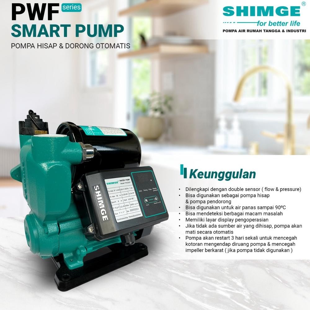 RADEN Shimge Pompa Hisap & Dorong Otomatis Smart Pump PWF Series