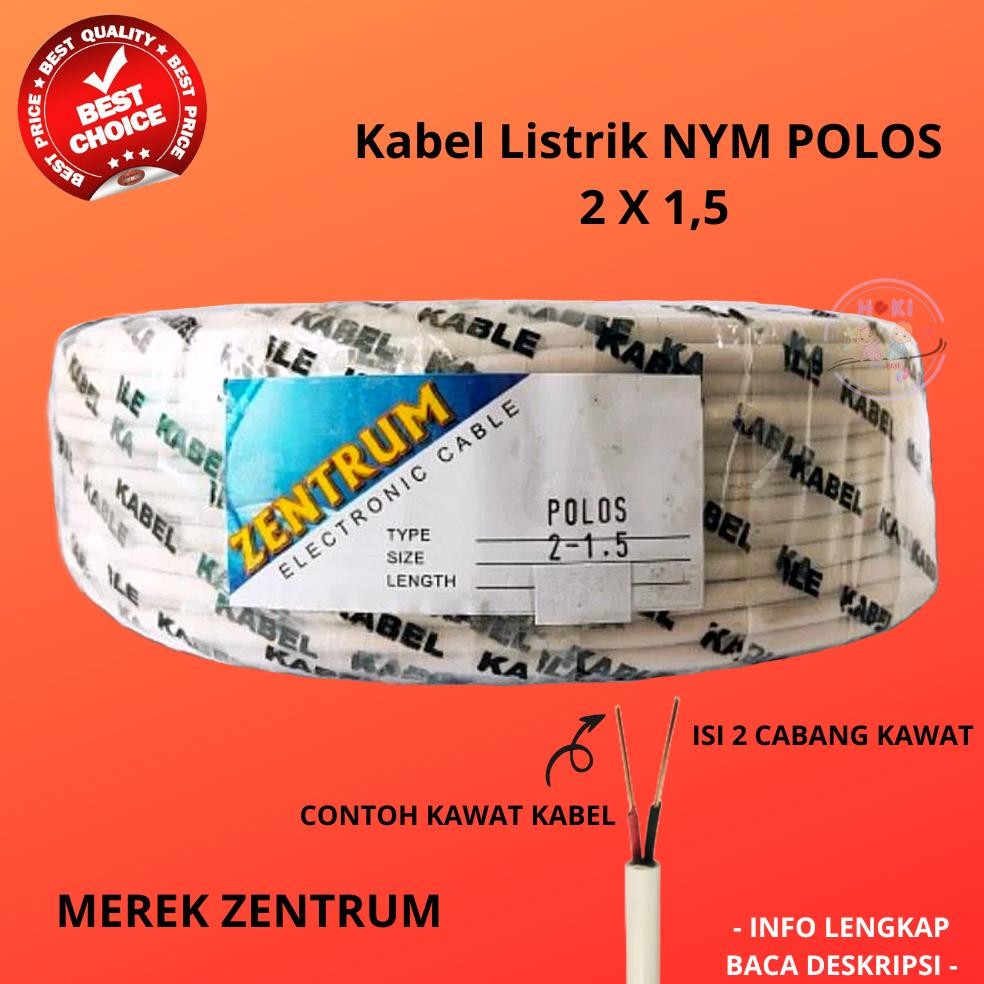 HJK Kabel listrik Zentrum nym polos 2 x 0,75 kawat kecil (30 meter)